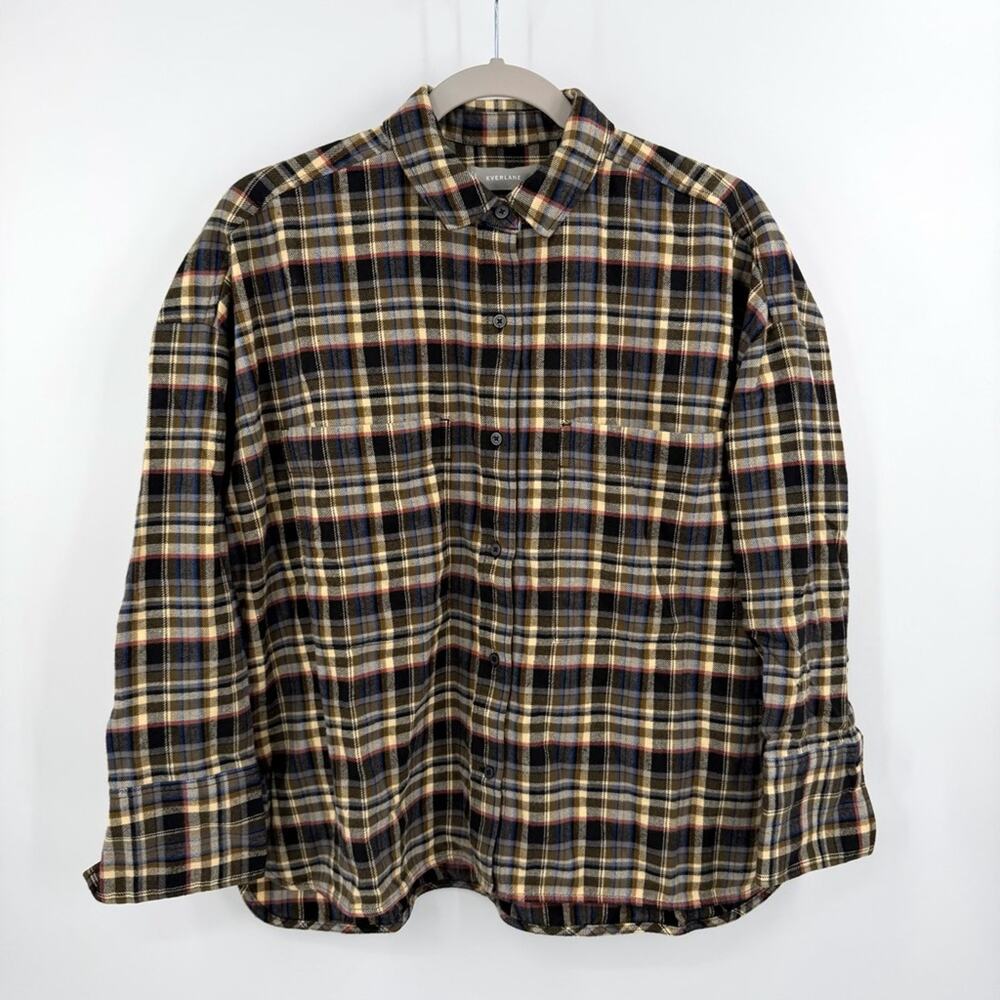 Everlane Plaid Brushed Flannel Boxy Shirt Size S NWOT - Picture 1 of 6